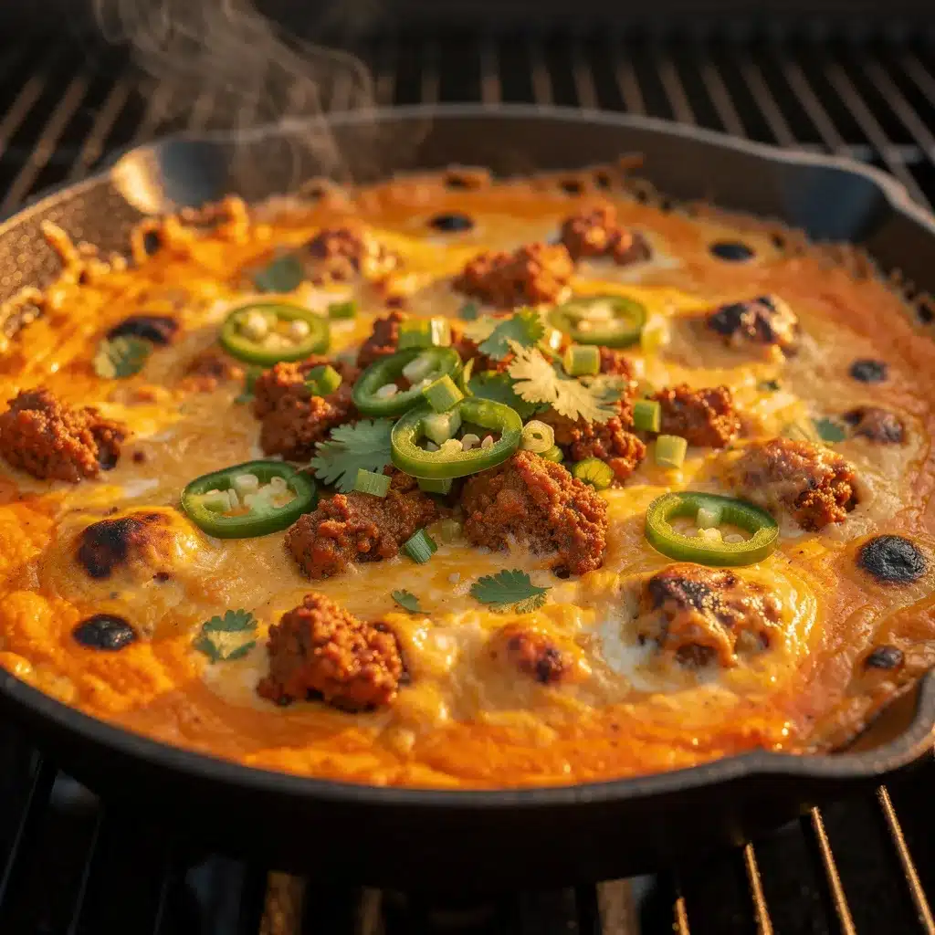 smoked queso dip with spicy chorizo preparation steps