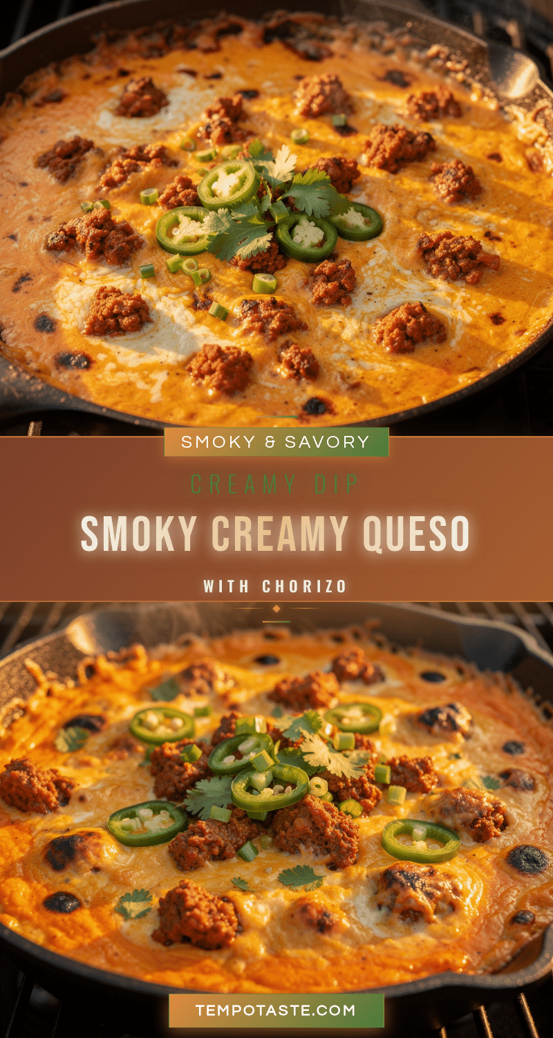 smoked queso dip with spicy chorizo recipe