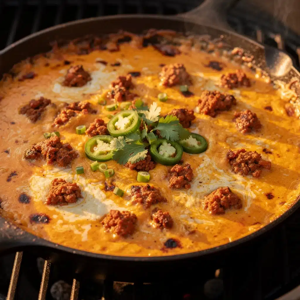 smoked queso dip with spicy chorizo - featured image
