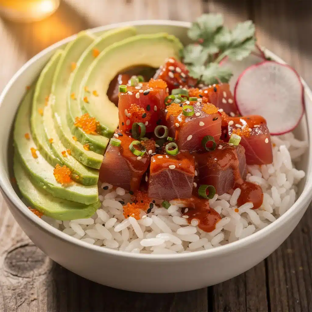 spicy tuna poke bowl - featured image