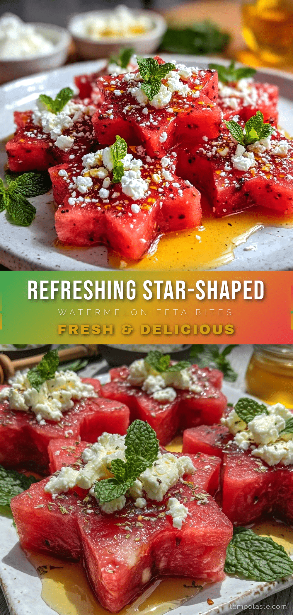 star-shaped watermelon feta bites recipe