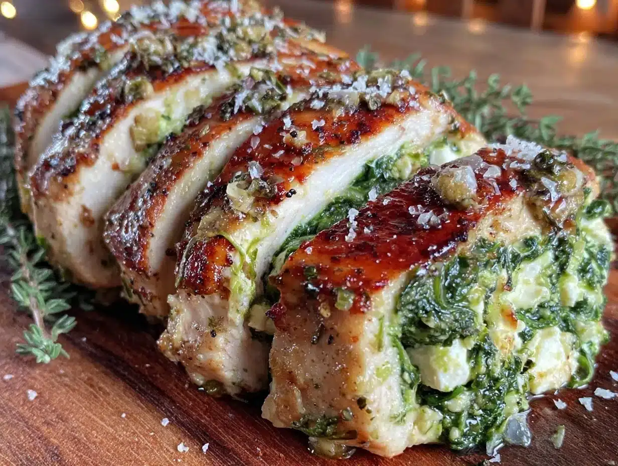 stuffed chicken breast with spinach and feta preparation steps