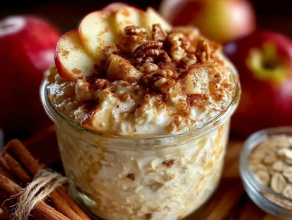 apple cinnamon overnight oats preparation steps