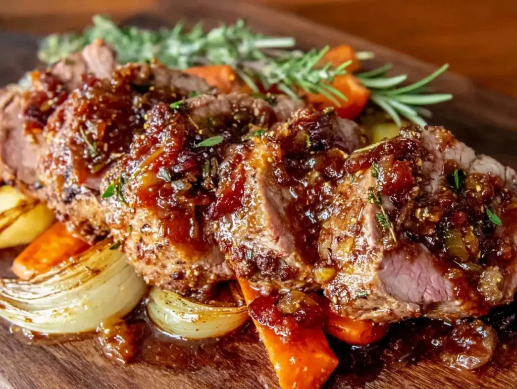 Apricot Balsamic Glazed Pork Tenderloin - featured image