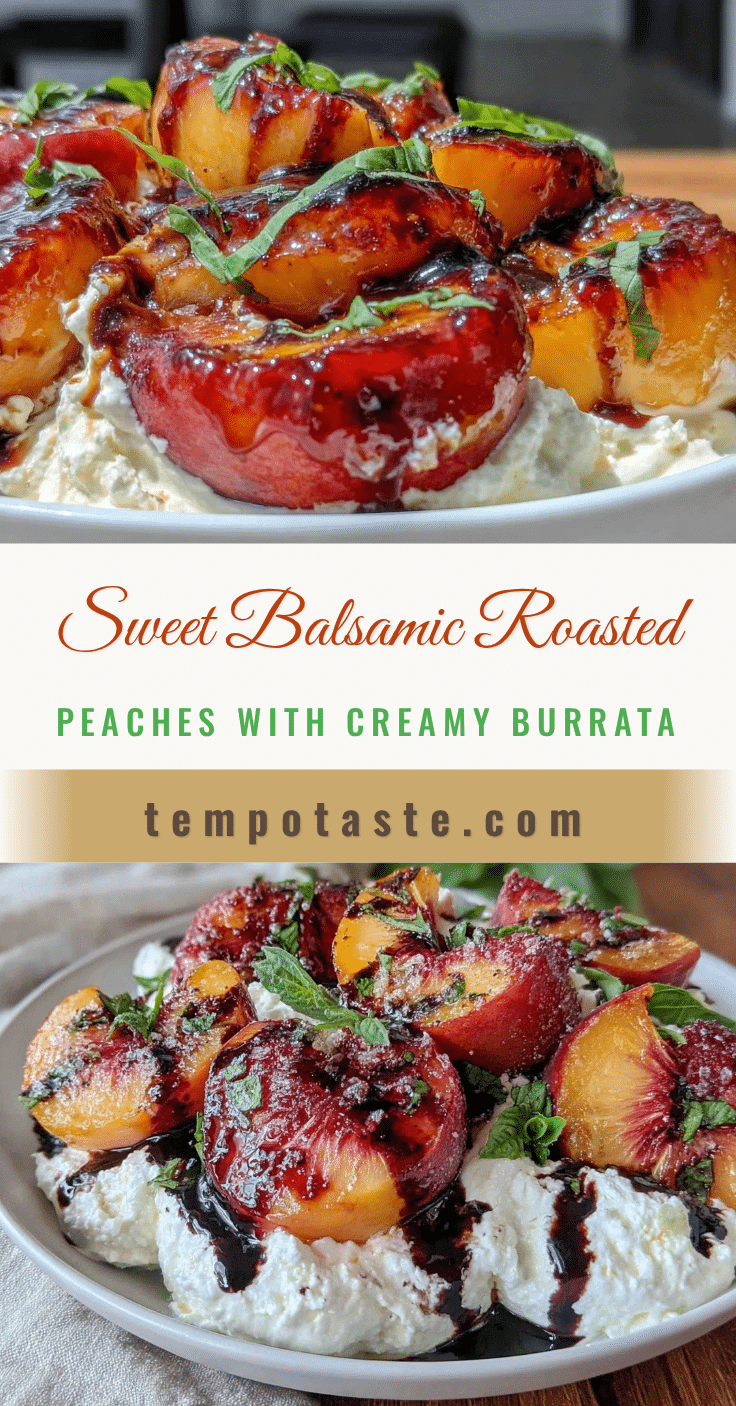 balsamic roasted peaches with creamy burrata recipe