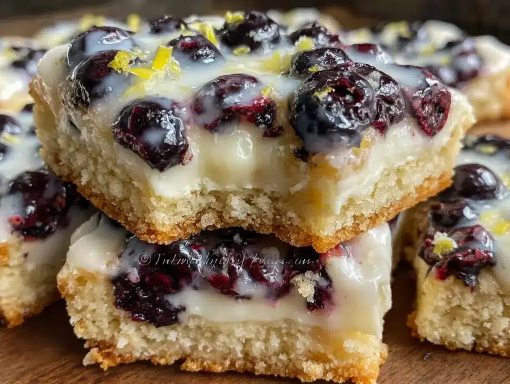 blueberry lemon shortbread flag cookies - featured image