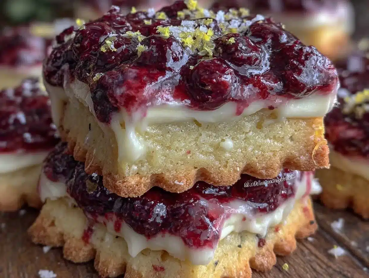blueberry lemon shortbread flag cookies preparation steps