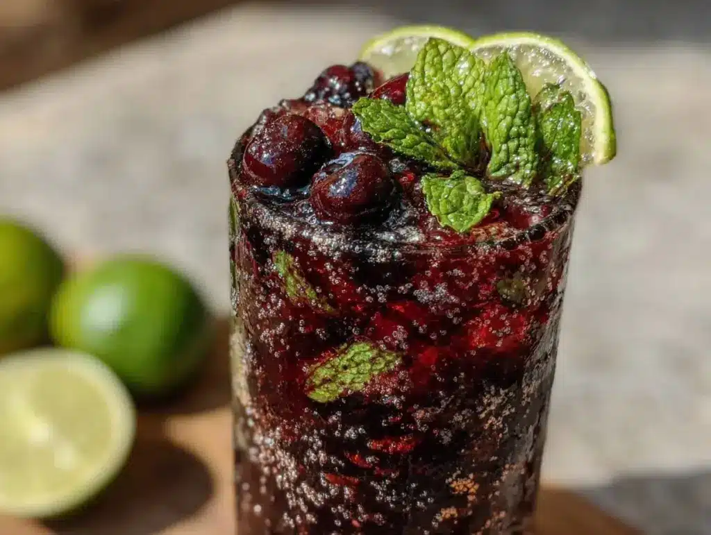 blueberry mojito mocktail - featured image