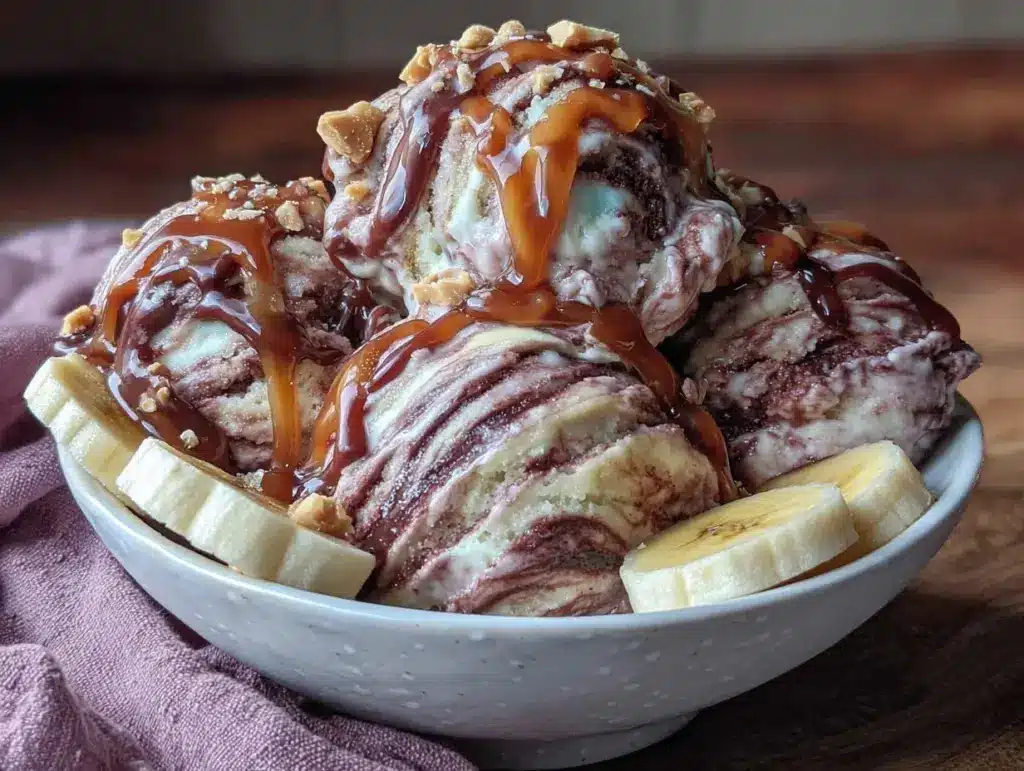 chocolate peanut butter banana nice cream - featured image