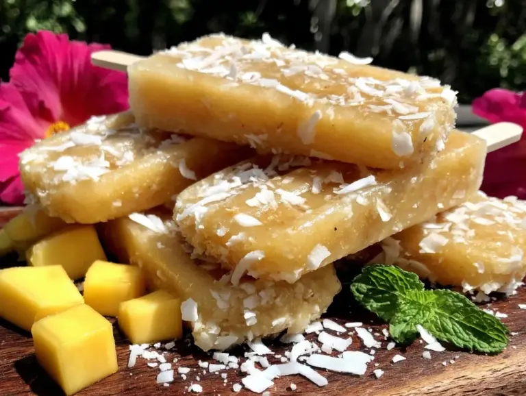 creamy coconut mango popsicles - featured image