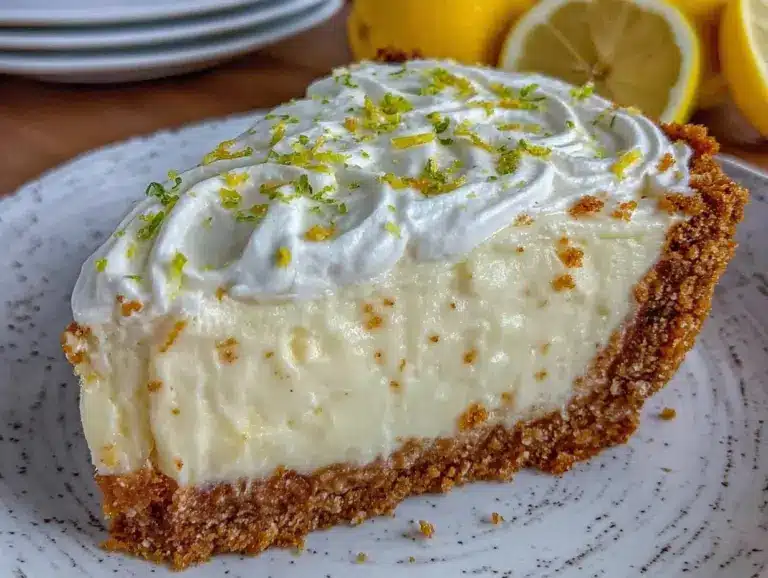creamy frozen lemonade pie - featured image