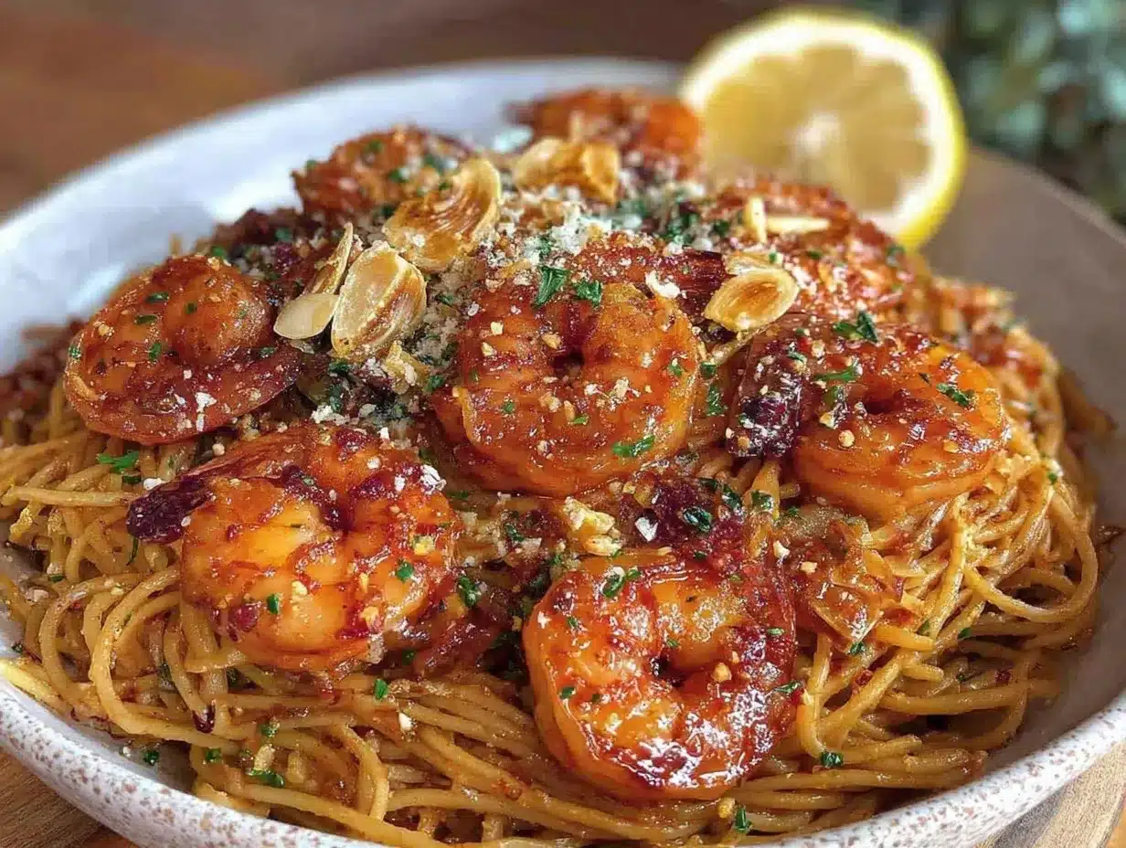 creamy garlic butter shrimp pasta preparation steps