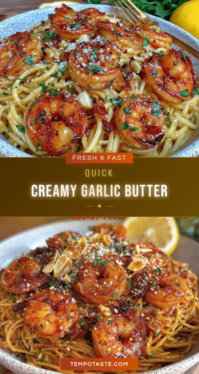 creamy garlic butter shrimp pasta recipe