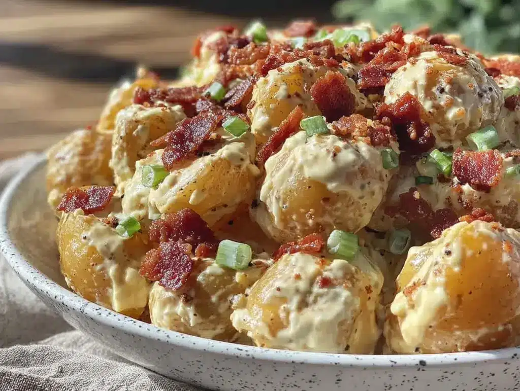 creamy loaded baked potato salad - featured image