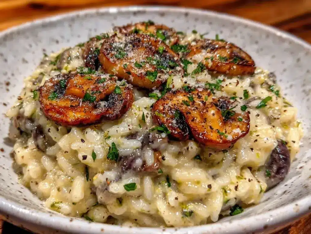 creamy mushroom risotto - featured image