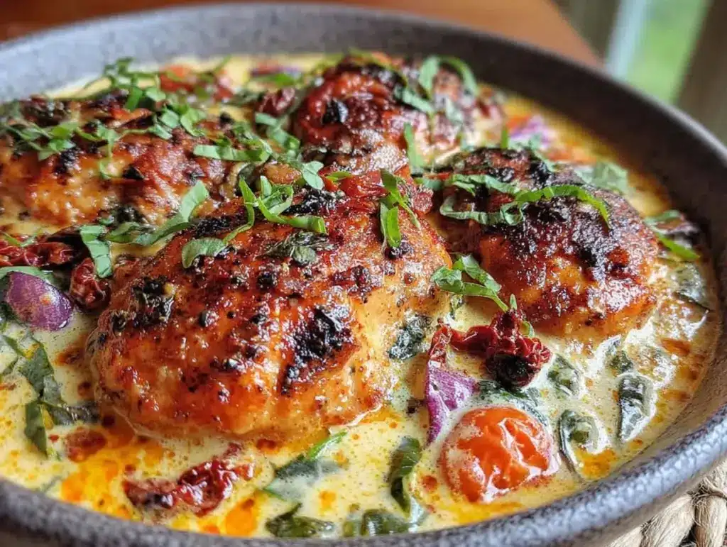 creamy one-pot tuscan chicken - featured image