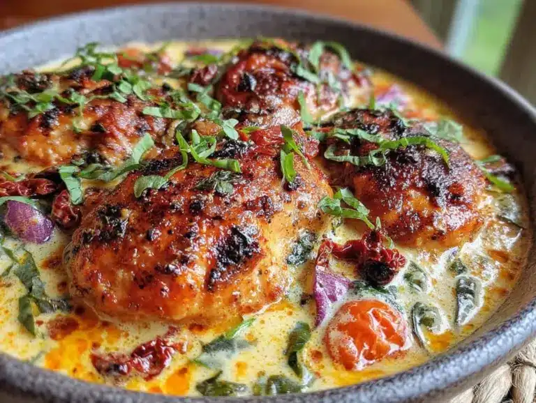 creamy one-pot tuscan chicken - featured image