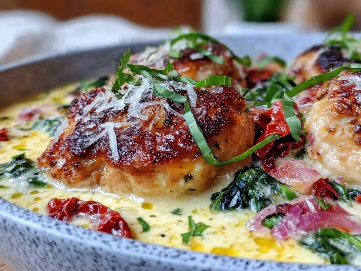 creamy one-pot tuscan chicken preparation steps