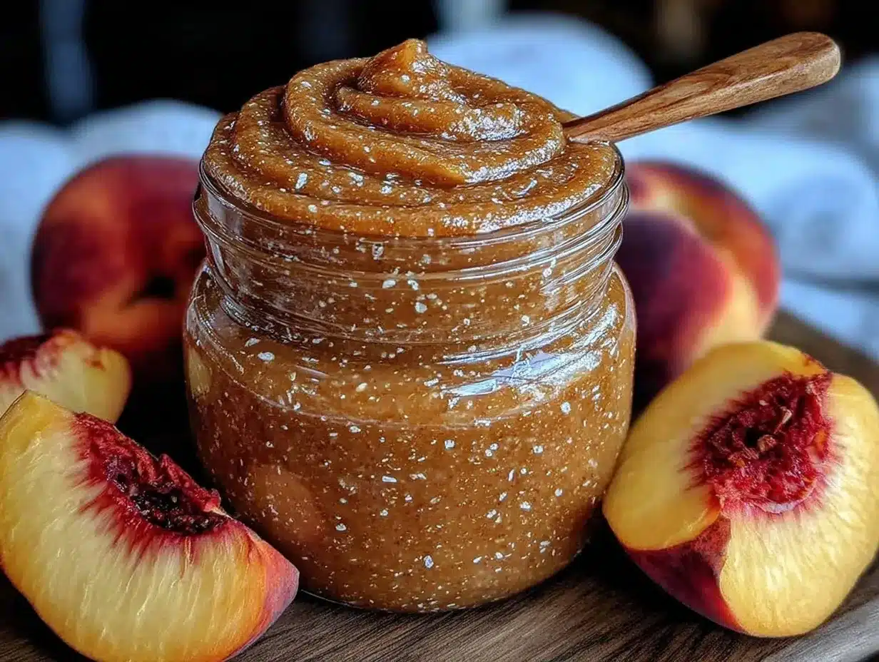 creamy peach butter slow cooker recipe preparation steps
