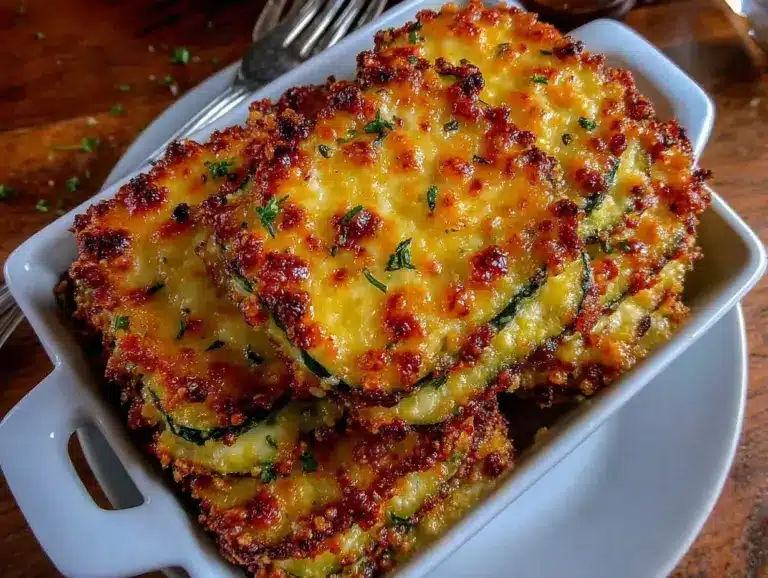 crispy parmesan crusted zucchini chips - featured image