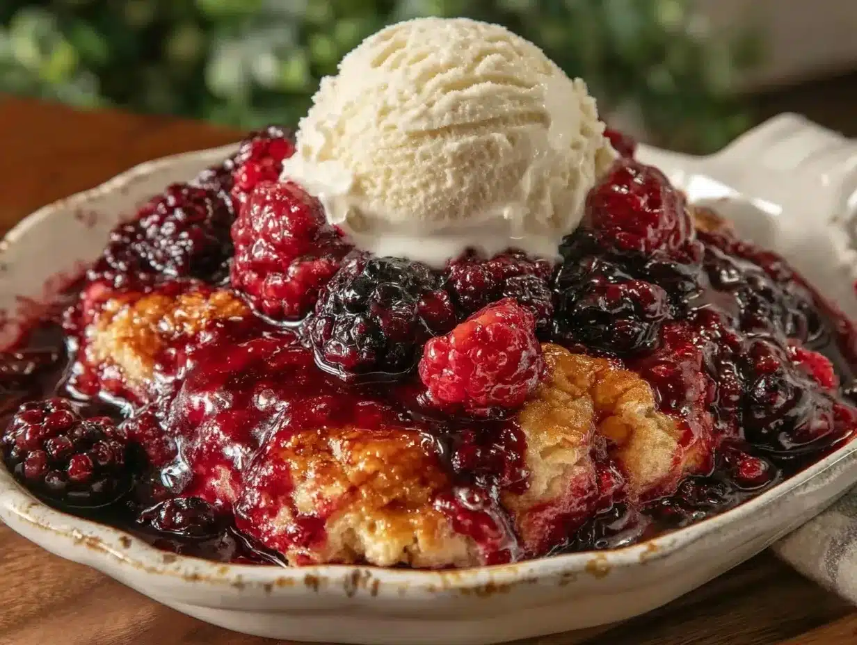 crispy triple berry cobbler preparation steps