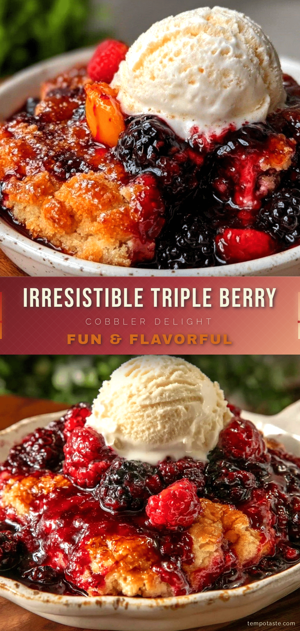 crispy triple berry cobbler recipe