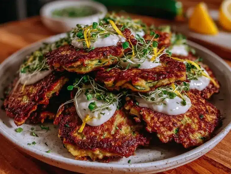 crispy zucchini fritters - featured image