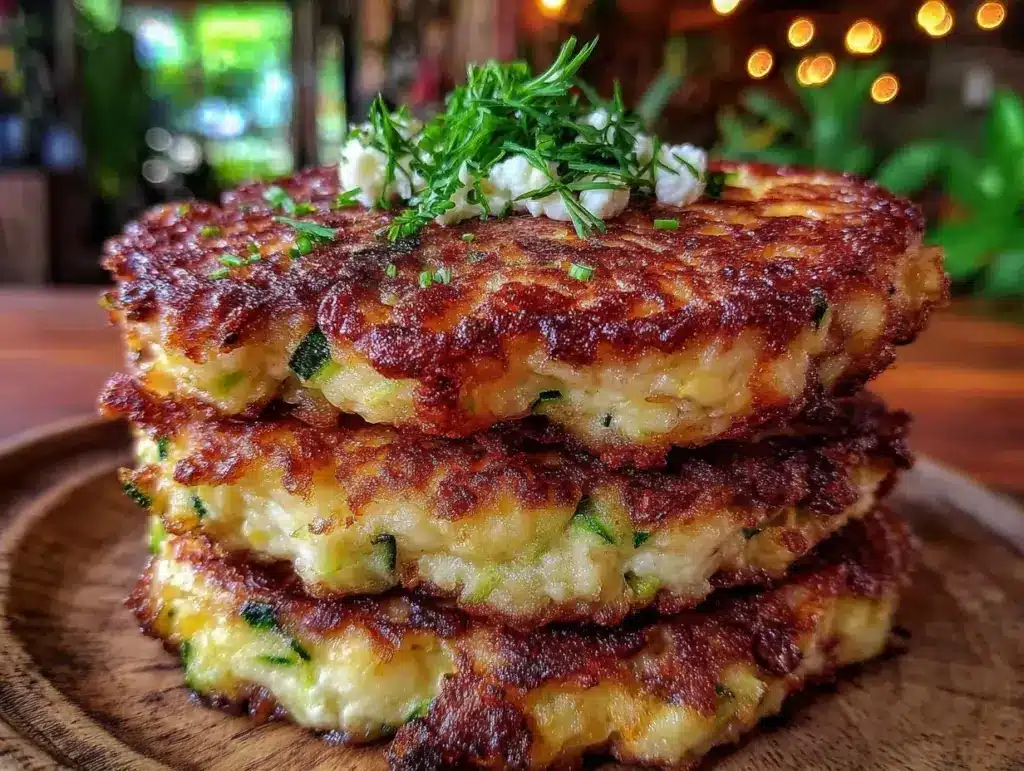 crispy zucchini fritters - featured image