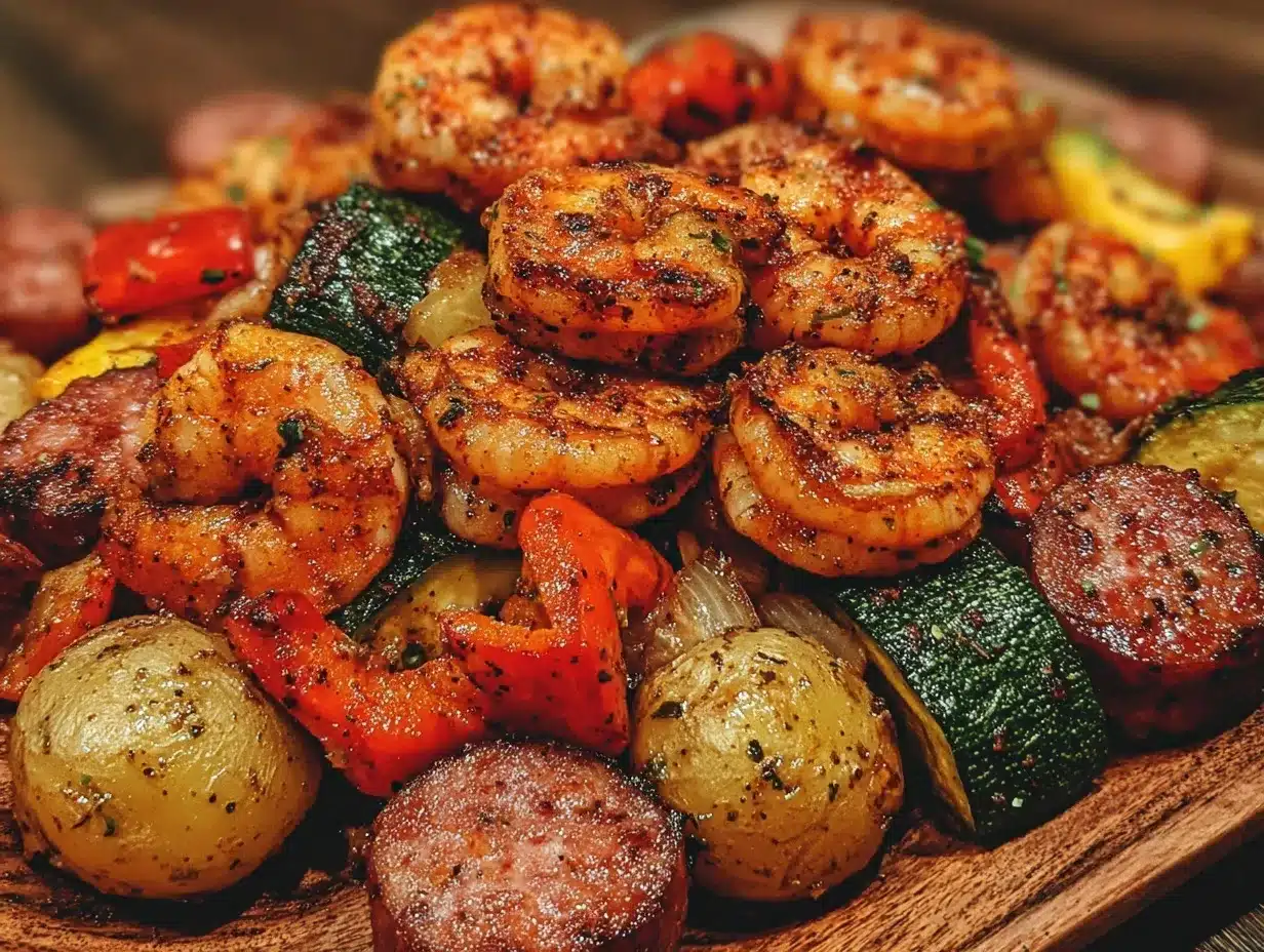 easy cajun shrimp and sausage sheet pan dinner preparation steps