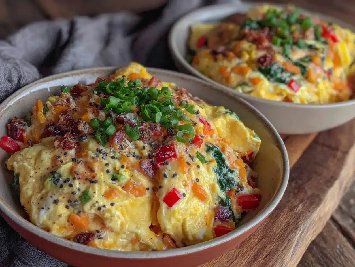 easy egg white veggie scramble preparation steps