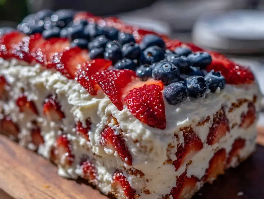 easy fourth of july flag sheet cake - featured image
