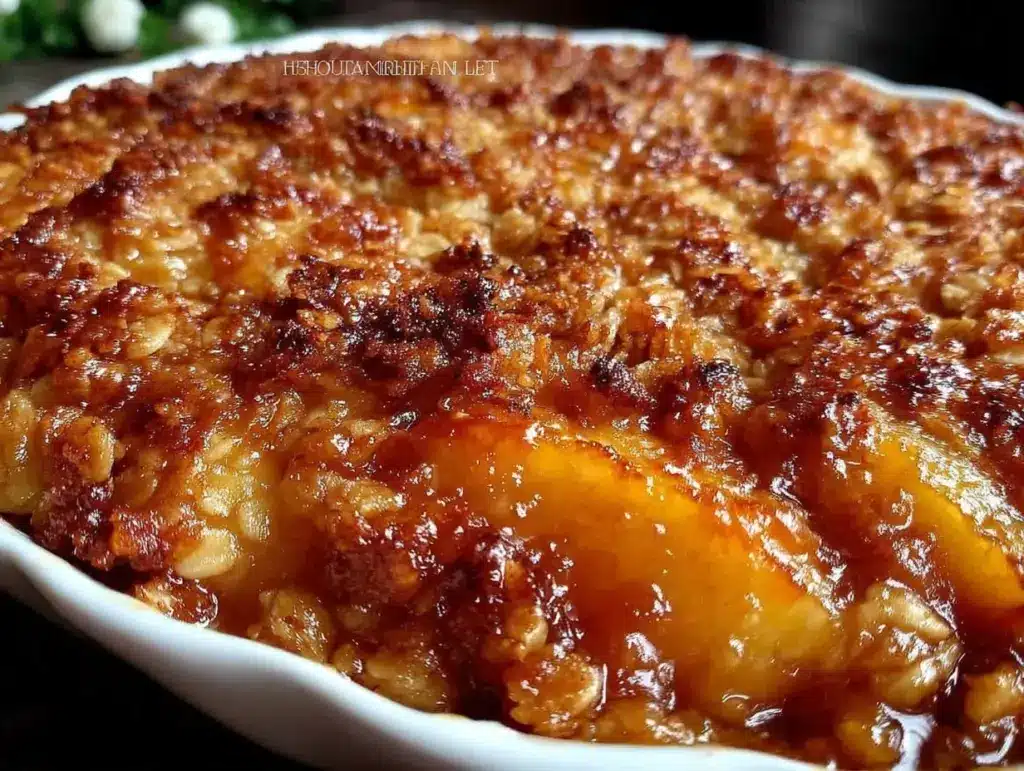 easy fresh peach crisp - featured image