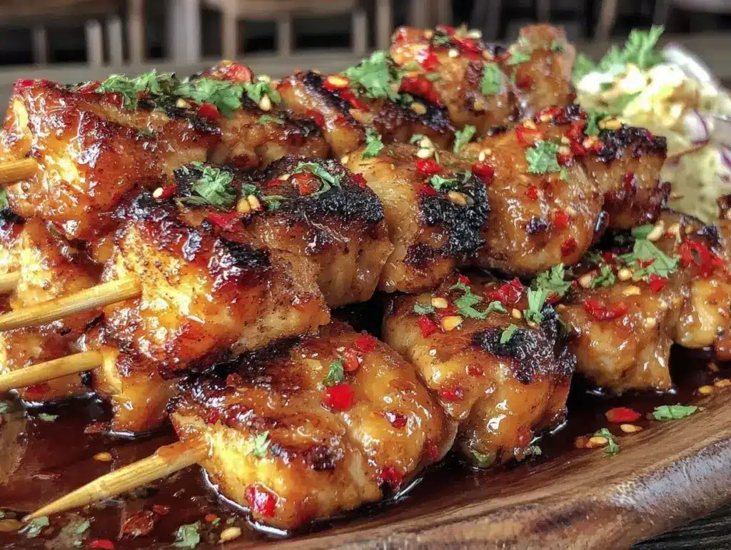 firecracker grilled chicken skewers - featured image