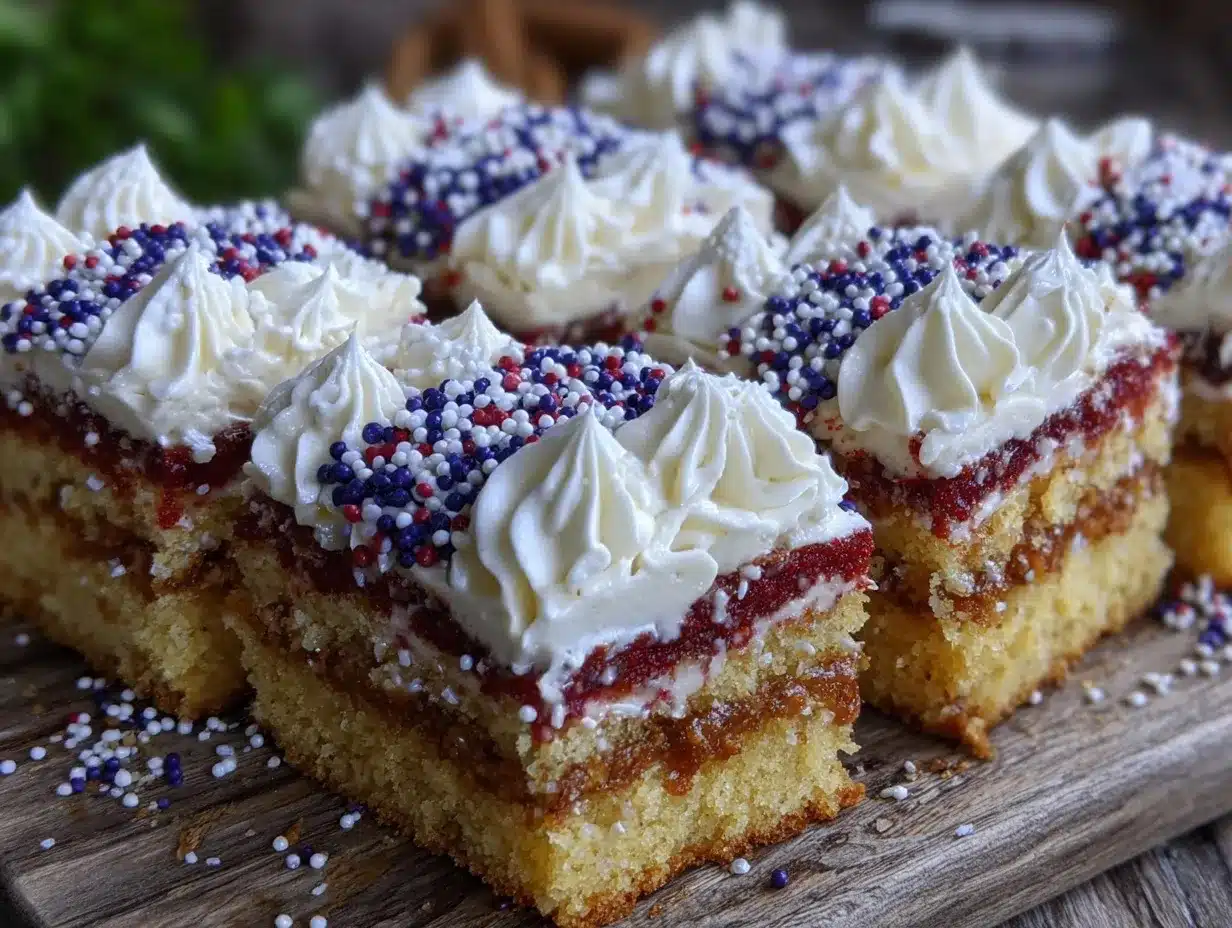 flag sheet cake preparation steps