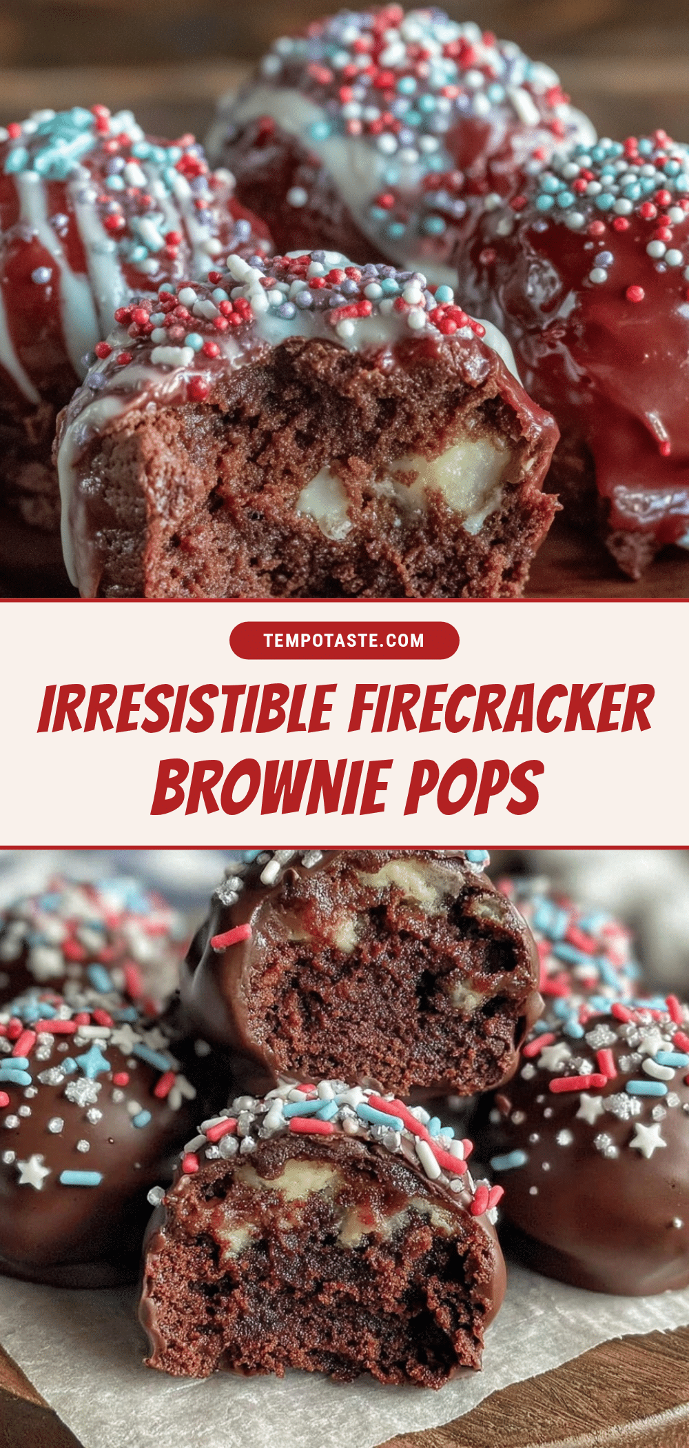 Flavorful Firecracker Brownie Pops recipe
