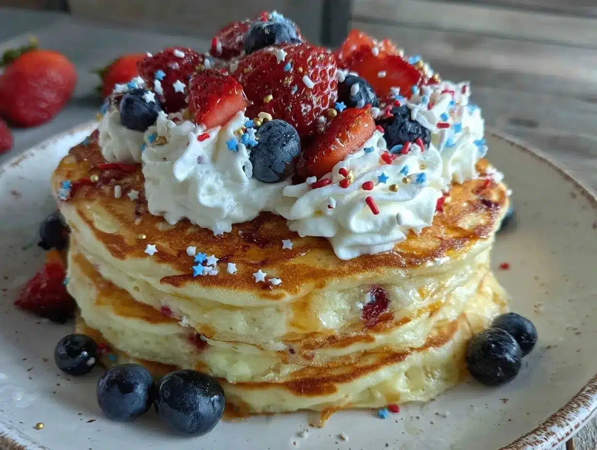 fourth of july breakfast pancakes preparation steps