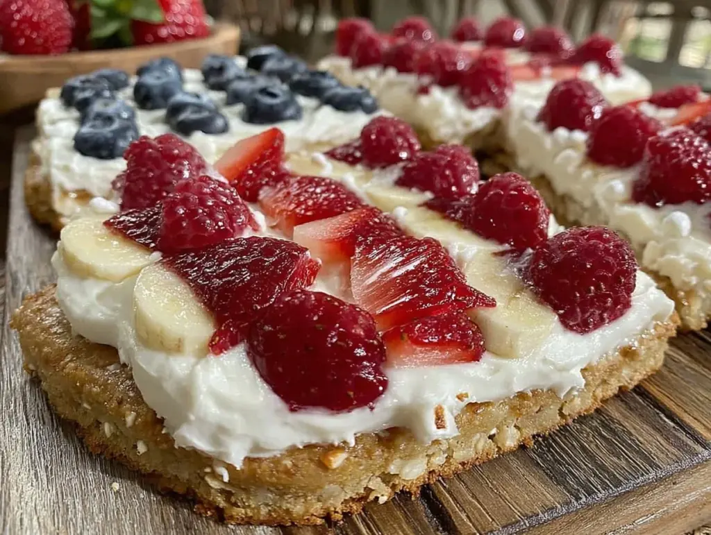 fourth of july flag fruit pizza sugar cookie - featured image