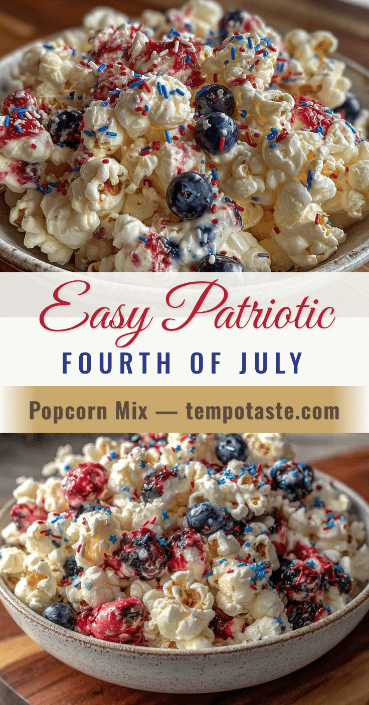 Fourth of July Kids Patriotic Popcorn Mix recipe