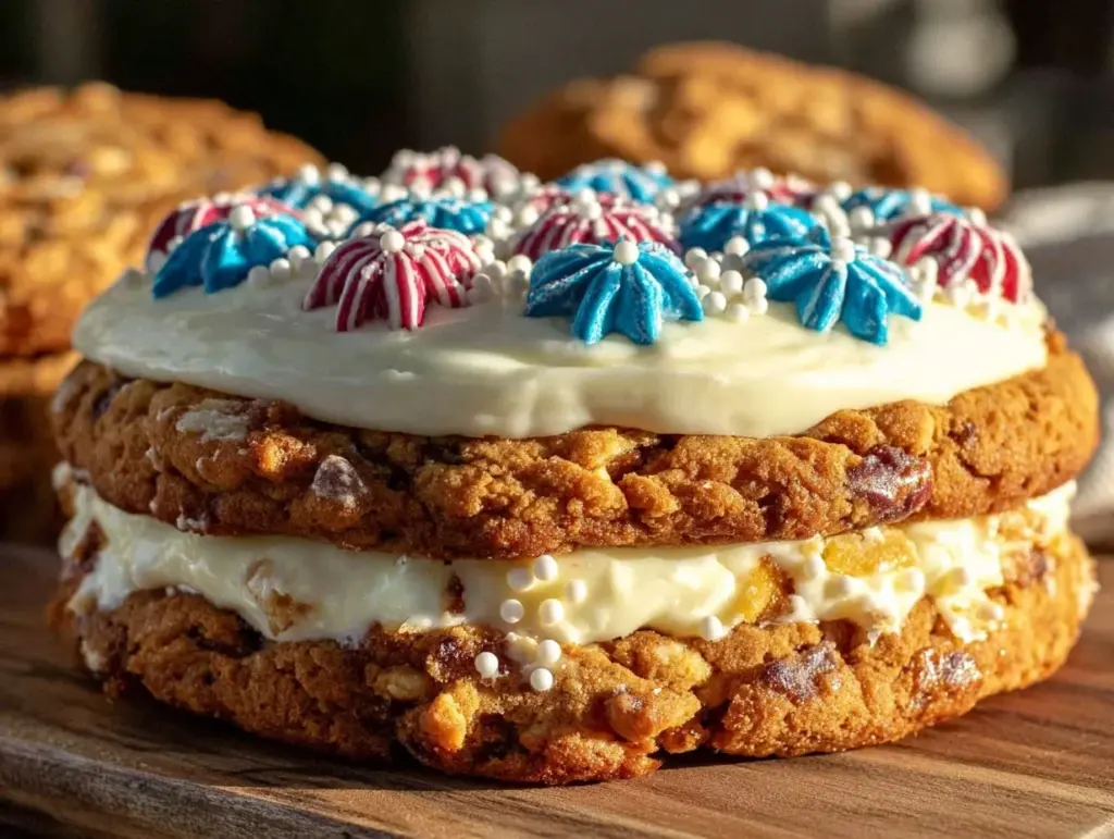 fourth of july layered cookie cake - featured image
