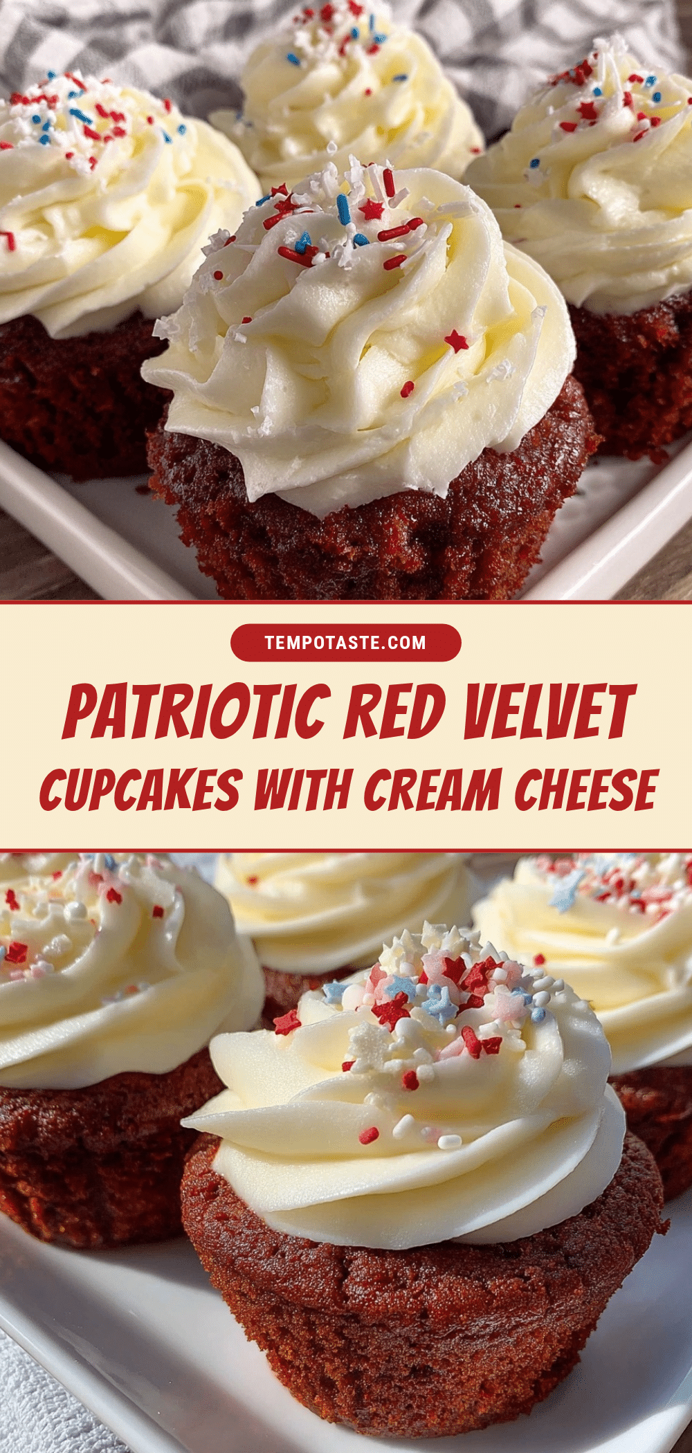 Fourth of July Red Velvet Cupcakes recipe