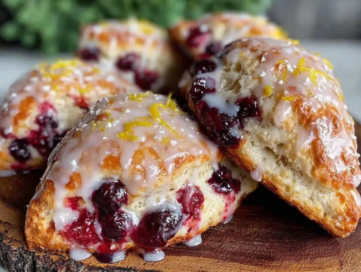 fresh blueberry lemon breakfast scones preparation steps