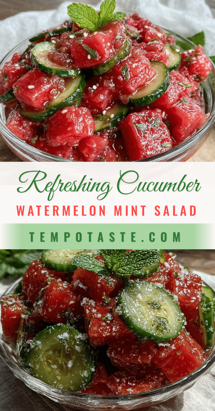 fresh cucumber watermelon mint salad recipe