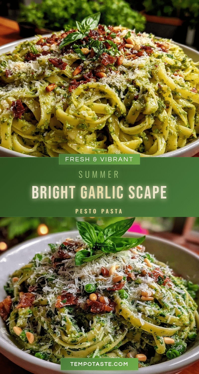 fresh garlic scape pesto pasta recipe