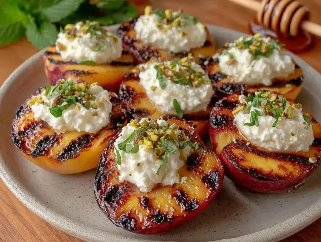 fresh grilled peaches recipe - featured image