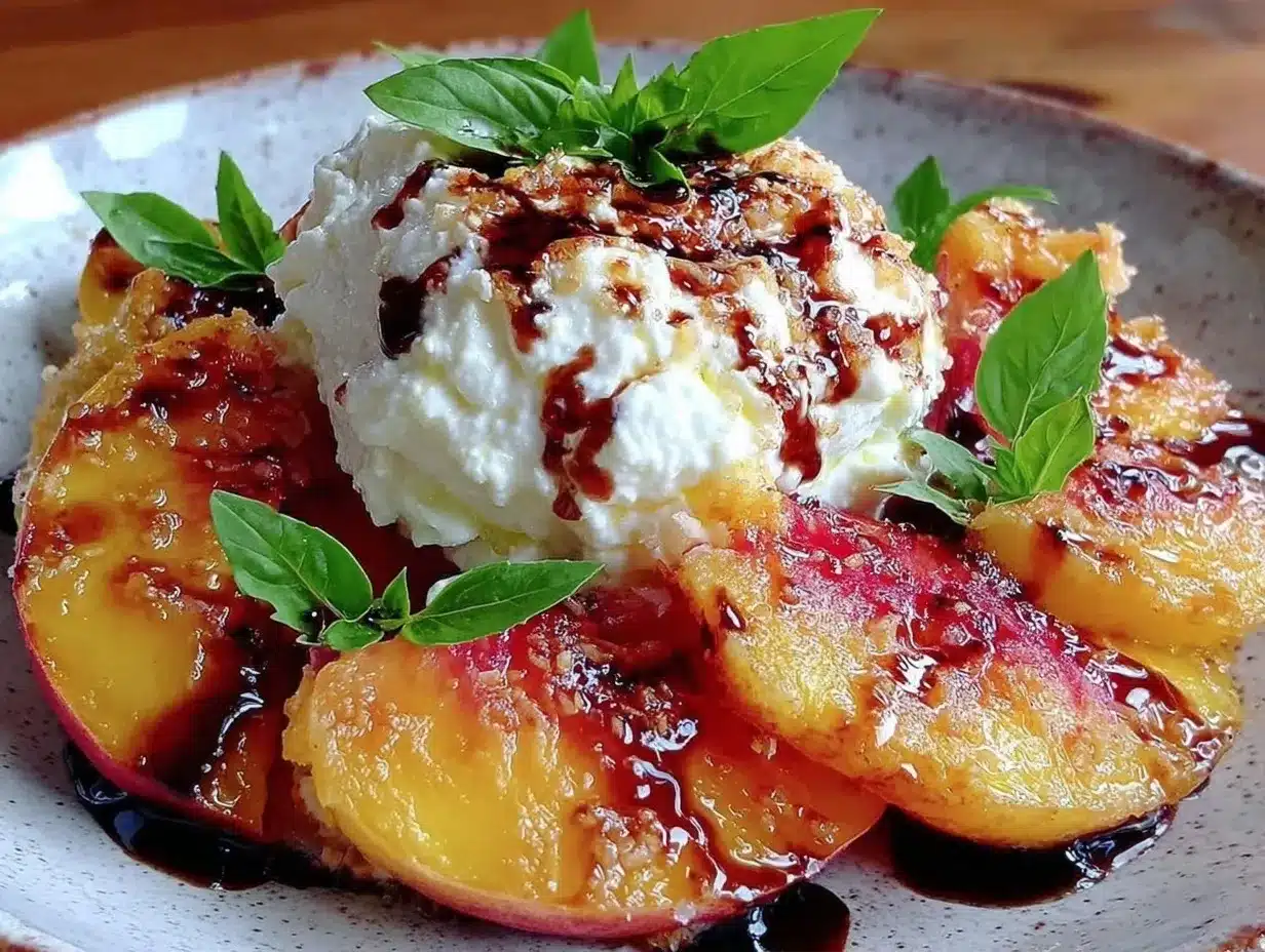 fresh peach burrata salad preparation steps
