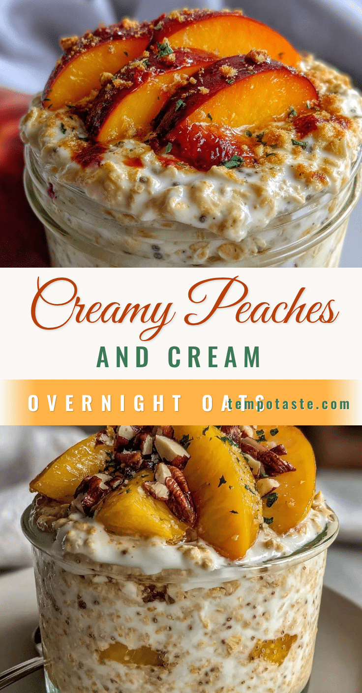 fresh peaches and cream overnight oats recipe