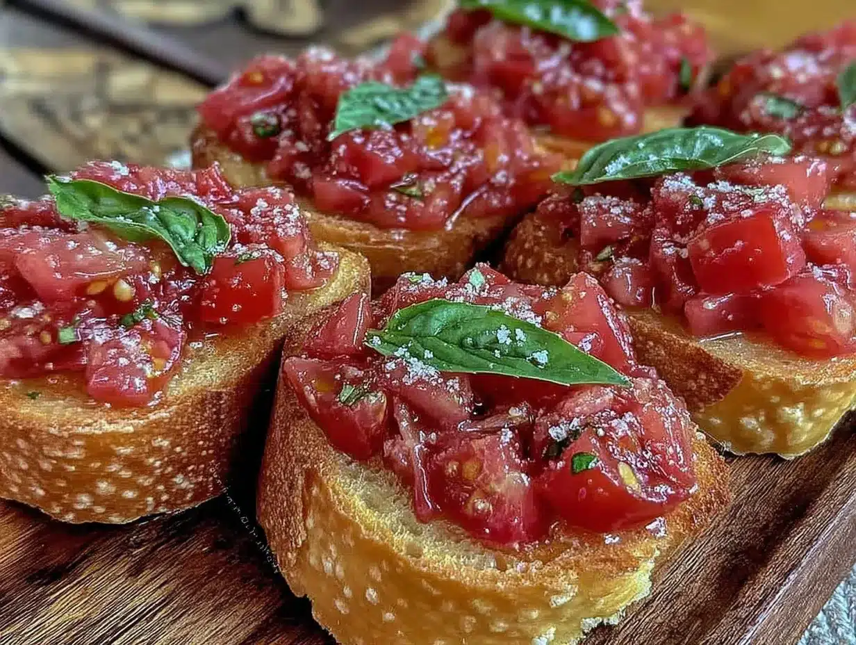 fresh summer bruschetta preparation steps