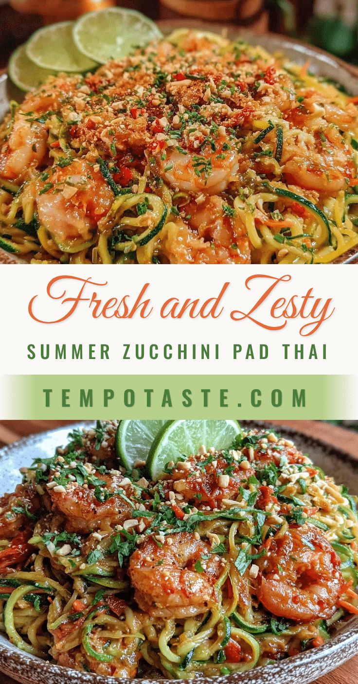 fresh summer zucchini noodle pad thai recipe
