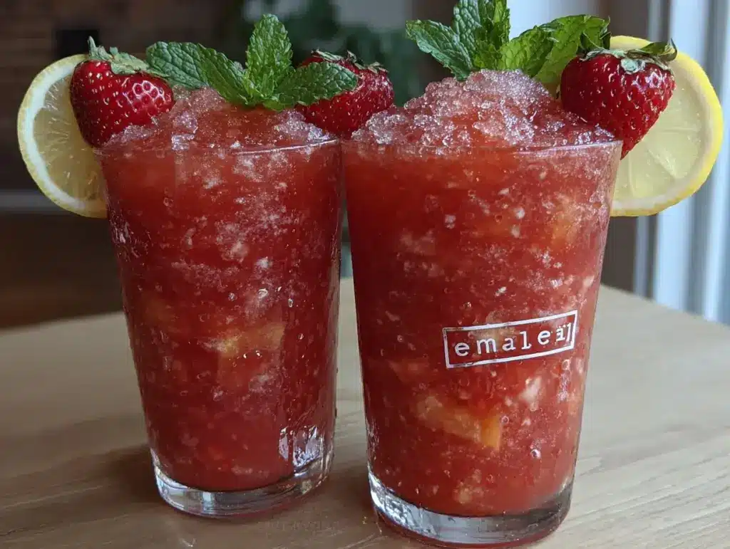 frozen strawberry lemonade slushies - featured image