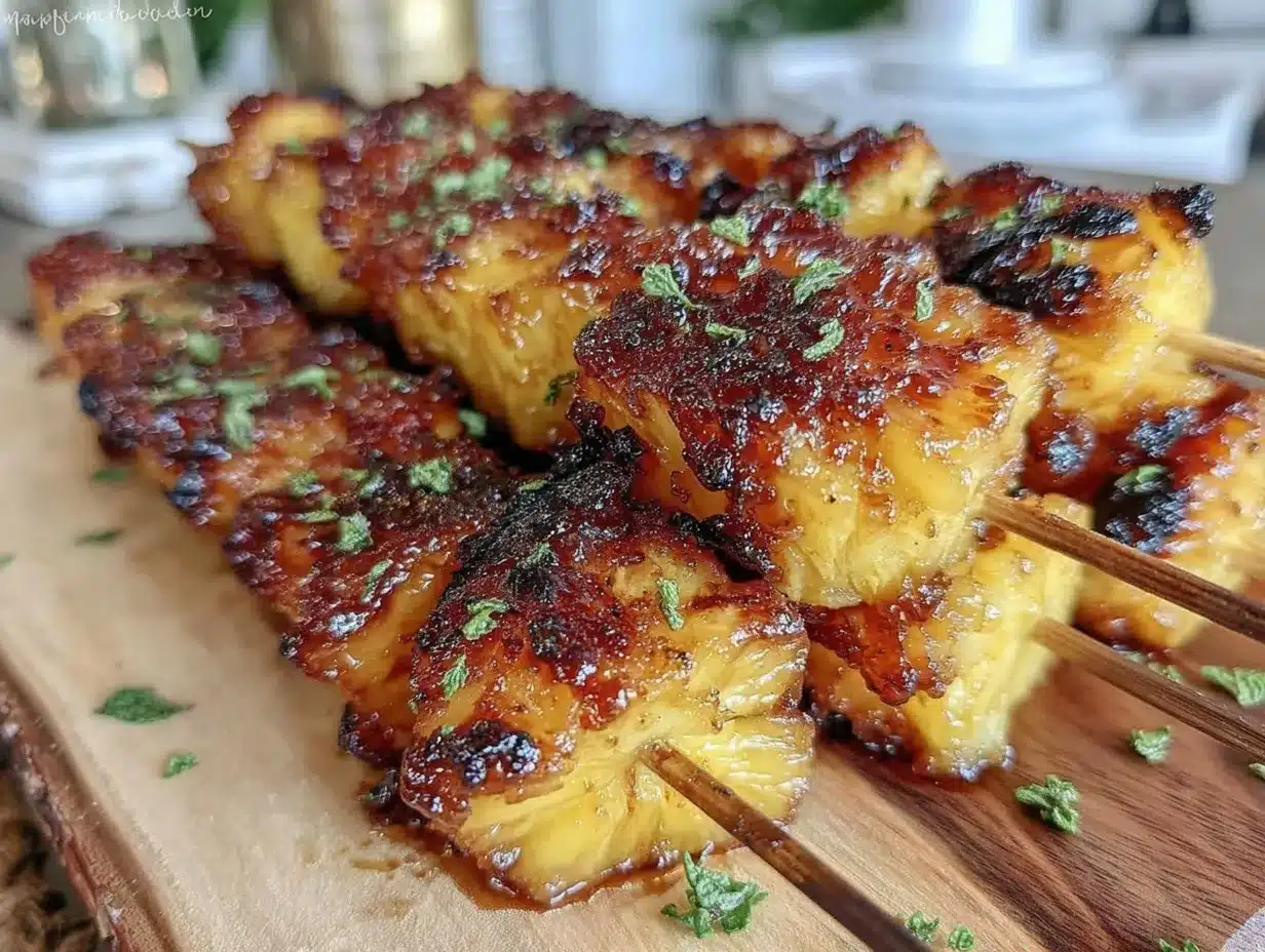 grilled pineapple brown sugar kebabs preparation steps